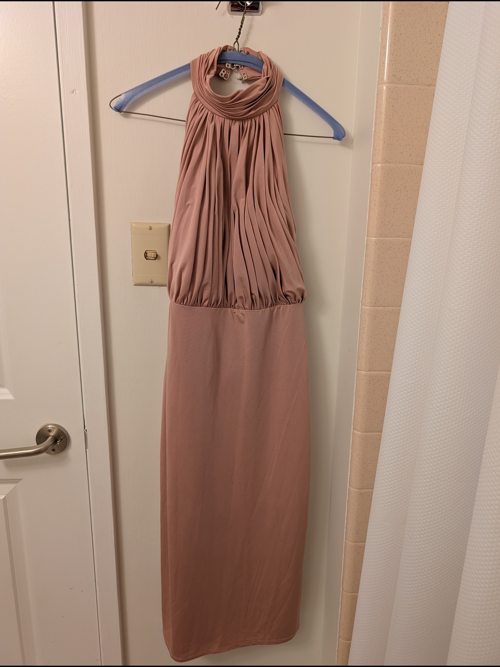 Diva Mauve Blush Halter Maxi Dress